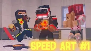 Minecraft Speed Art №1 (Мистик, LaGGer, Vika Karter)