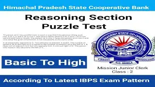 HPSCB Junior Clerk Reasoning Mock Test | Puzzel | Class 2