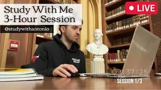 LIVE 3-HOUR Study With Me, Ancient Italian Library Ambience - Study With Antonio, 50-10 Pomodoro