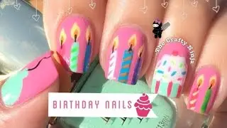 Birthday Cupcake Candle Nails by The Crafty Ninja