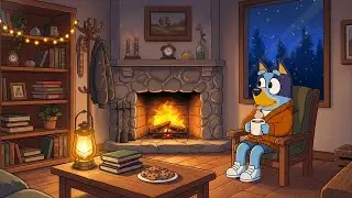 Bluey Lofi Winter 🎧 Cozy Living Room Sanctuary Deep Sleep & Relaxation Beats ✨