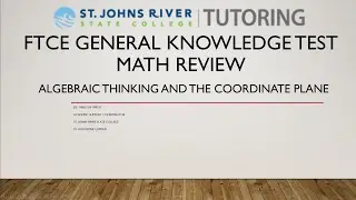 FTCE Algebraic Thinking and the Coordinate Plane