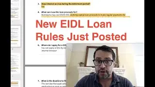 New EIDL Loan Rules Just Posted