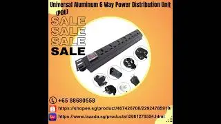 Universal Aluminum 6 Way Power Distribution Unit PDU Strip For Data Cabinet Rack High Quality