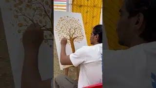 Tree painting - on canvas board with acrylic painting#painting #artandcraft #activity #artist
