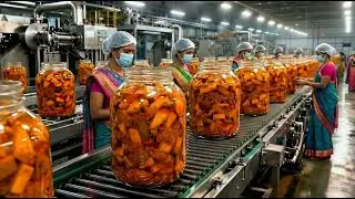 Inside a Modern Indian Raw Mango Pickle Factory: From Raw Mango to Spicy Aam Ka Achar (Full Process)