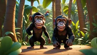 Two Cheeky Chimps Play Peekaboo | Fun Animal Song for Kids | Nursery Rhymes and Learning Songs