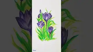 beautiful flower drawing with colors #drawing #reels #art #viral #shorts #flowers