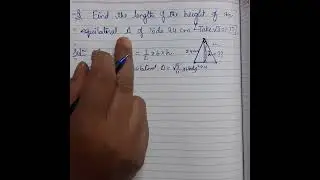 Find the length of the height of an equilateral triangle of side 24 cm