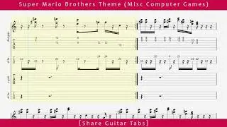 [Share Guitar Tabs] Super Mario Brothers Theme (Misc Computer Games) HD 1080p