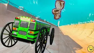 School Bus Crash Compilation &ndash; Top 50 BeamNG Drive Yellow Bus Jumps