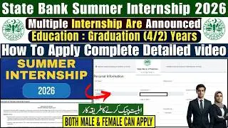 SBP Summer Internship Program 2026 | Check Eligibility & Required Documents | Internship in Pakistan