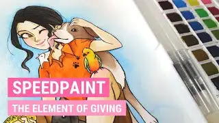 Elemental Series: Giving (#8) | Watercolor Speedpaint | iiKiui