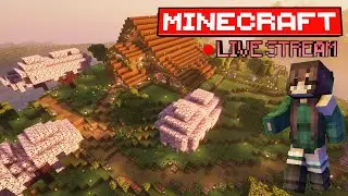 Building A Custom Village In Our Forever World! MINECRAFT LIVE STREAM #shorts