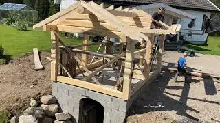 Oppsetting av stavlaft bygg (timelapse). Del 1.