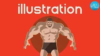 رسم فلات ارت اليستريتور | flat illustration bodybuilder #shorts