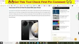 Tecno Camon 30 Pro CL8 Flash File Stock ROM | Flash Tecno W2 Firmware File | Samsung Frp 2024 Update