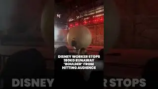 Disney worker stops 180kg runaway &lsquo;boulder&rsquo; from hitting audience
