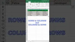 How to convert ROW to COLUMN in EXCEL