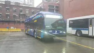2021 Novabus LFS Hybrid 9625 backing up at Manhattanville Depot