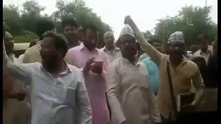 Protest at Jamia Nagar police station over arrest of Okhla MLA Khan