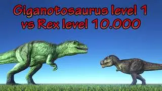 Giganotosaurus (lvl 1) vs Rex (lvl 10.000) || Cantex