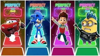 McQueen vs Sonic vs Ryder vs Minions in Tiles Hop EDM Rush🎶