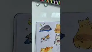 Saturday Sketches: Bringing Kawaii Cats to Life in My Dot Grid Notebook 🎨😸