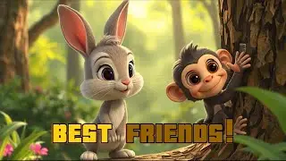 Baby Bunny Saves Baby Monkey 🐰🐒 | Cutest Kids Friendship Story Ever