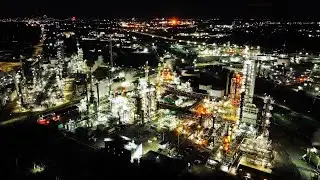 Darkness Falls: Marathon Oil Refinery: Drone Footage (Detroit, Michigan)