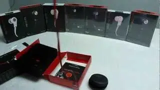 Monster Beats Tour with soft box In-ear black & red headphone unboxing~flydream