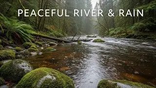 Relaxing Night Rain Sounds with River Soundscape to Help You Sleep Faster and Deeper
