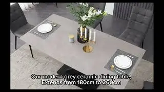 Modern Ceramic Extending Grey Table
