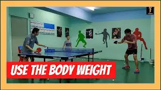 How body weight can help to power forehand topspin in table tennis.