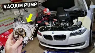 BMW F10 F11 BRAKE VACUUM PUMP BOOSTER PUMP LOCATION REPLACEMENT 520i 528i