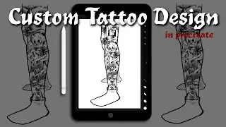 INSANE Leg Sleeve Tattoo Design | Procreate 