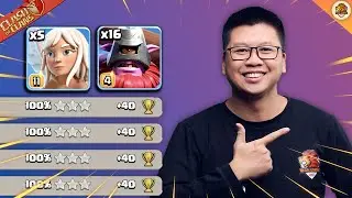 Cao Thủ Phóng Lao Đánh Càn Đơn Giản Cực Mạnh TH18 Attack Clash of clans | Akari Gaming