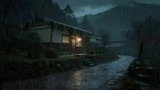 Peaceful Night Rain Sounds Falling on Old Tin Roof for Deep Sleep and Focus