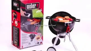 Playing Theo Klein Weber Kettle Grill Toy Barbecue Premium w/ Sound & Light