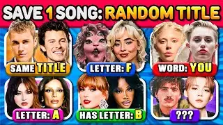 Save One Song: RANDOM TITLE RULES 🎶🎲 | Music Quiz 2025