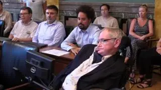 Steven Hawking at a conference i Copenhagen