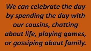 About National Cousins Day (24 July)/Few lines on National Cousins Fay@mycreativework776