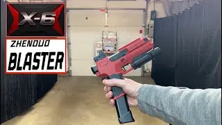 DEMO! ZHENDUO BLASTER - X-6 (TOY!) Blowback Gel Ball Blaster - Motorized Ext & Drum Mag