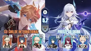 Spiral Abyss 5.6b/5.7 | C0R1 Childe International and C0 Skirk F2P Freeze | Genshin Impact