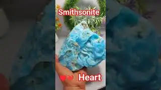 Smithsonite Heart Vibrant Blue Color #rare #rarity #crystals #gems #wholesale #etsy #usa #ebay
