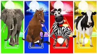 Funny Horse 🆚 Funny Cow 🆚 Ice Age Manny 🆚 Ferdinand &ndash; Coffin Dance Song | Tiles Hop Battle
