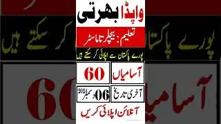 WAPDA Jobs 2024 | Latest Water and Power Development Authority WAPDA 2024 (آل پاکستان اہل)