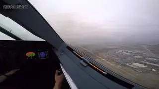 Gimbal-stabilized Cockpit-Cam - Airbus A320 - a rainy day at Stuttgart Airport