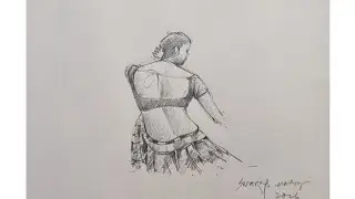 Beautiful girl sketch with shading | Easy pencil sketch Drawing |