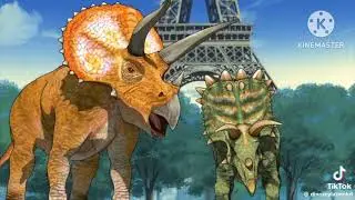 Dino rey equipo D vs pandilla alpha vs Anchiceratops 